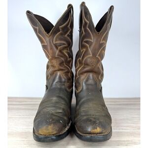 Ariat Workhog Leather Western Work Boots Pull On Men's 9D Brown